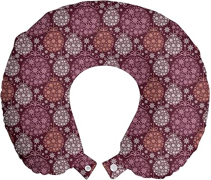 Stella Di Natale Appassita.Abakuhaus Inverno Cuscino Da Viaggio Palla Dell Albero Di Natale Accessorio In Schiuma Di Memoria Per Viaggio 30 Cm X 30 Cm Arancio Pallido Rosa Appassita Amazon It Valigeria