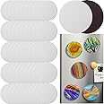 Engrowtic 50 Pcs Magnetic Painting Canvas Panel Mini Canvas Boards for Painting Mini Tile Art for Fridge Locker Art Crafts DIY(2.5 in,Round)
