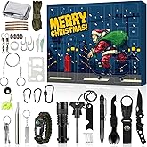 Survival Kit Advent Calendar Adults Men, 24 Day Christmas Countdown Calendar Teen Boys with Cool Gadgets for Camping, Fishing, Hunting, Outdoor Adventure Gifts