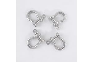 HIGOOD Size 5/16" Anchor Shackle, 316 Stainless Steel Body Material, 316 Stainless Steel Pin Material, 4PK.