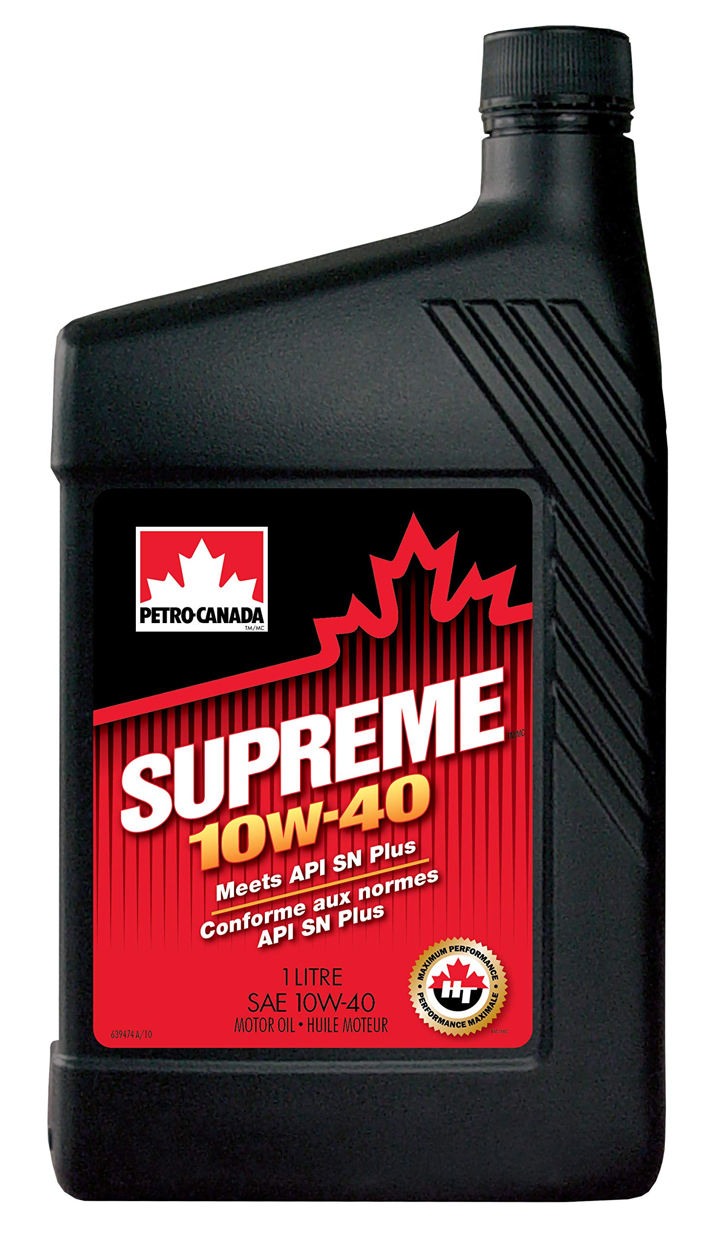 Petro-Canada Supreme 10W-40 Premium Conventional Passenger Car Motor Oil, 1 L
