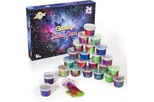 Joyjoz 24 Pieces Galaxy Slime, Party Favor for Kids Girls & Boys, Adults, Ages 6+ Non Sticky, Stress & Anxiety Relief, Wet, Super Soft Sludge Toy