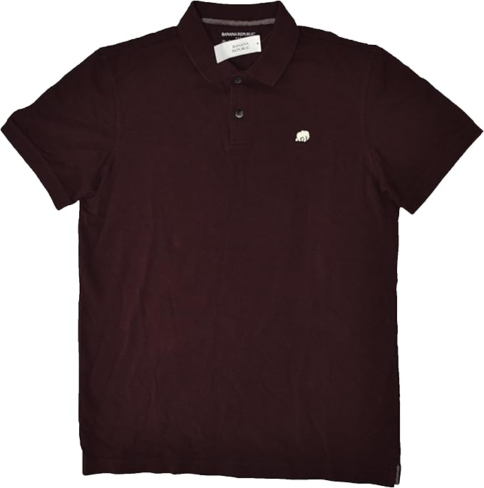 Banana Republic Men's Elephant Logo Pique Polo Style Shirt (Medium, Ruby Wine) at Amazon Menâs 