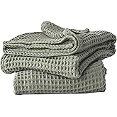 Viva Maison Premium Waffle Bath Towel Pack of 2, Sage Green, Extra Large 35x71 inch - 100% Turkish Cotton, Waffle Weave, Quick-Dry, Lint-Free, Lightweight Bath Sheet Towel (Sage, Set of 2 Bath Towels)