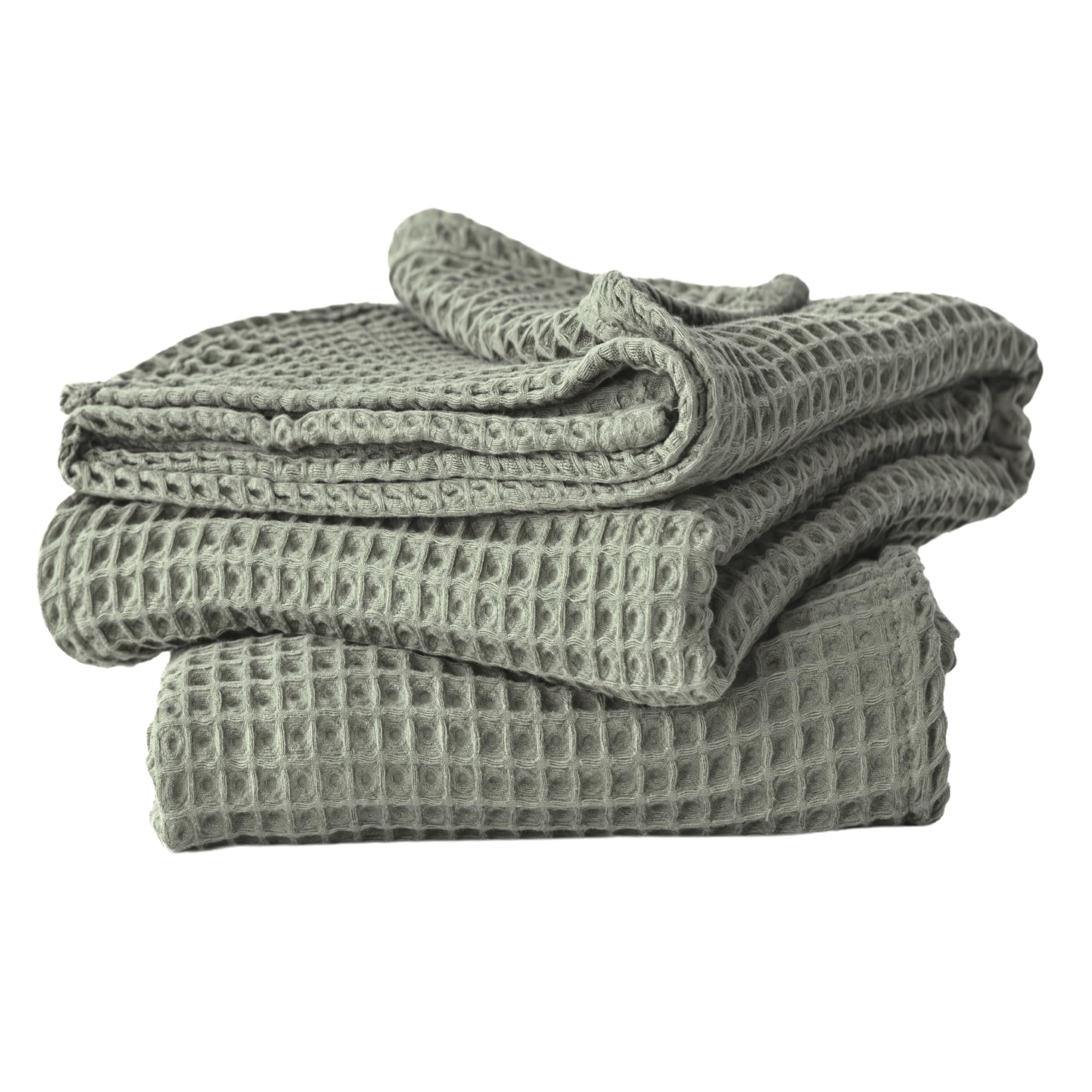 Photo 1 of Viva Maison Premium Waffle Bath Towel Pack of 2, Sage Green, Extra Large 35x71 inch - 100% Turkish Cotton, Waffle Weave, Quick-Dry, Lint-Free, Lightweight Bath Sheet Towel (Sage, Set of 2 Bath Towels)