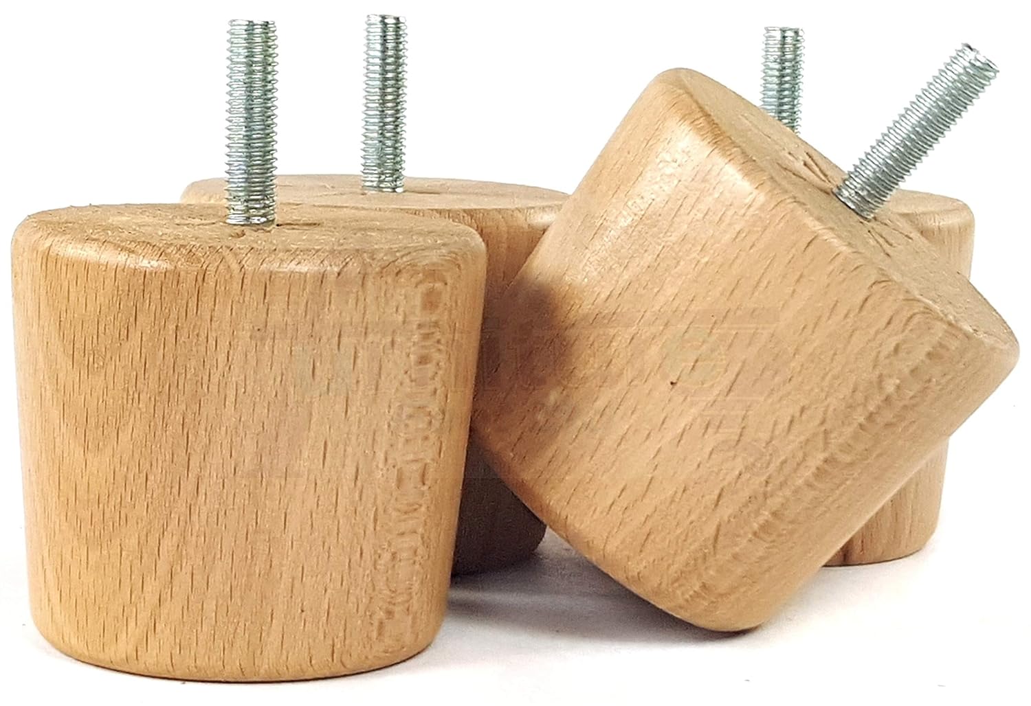 Knightsbrandnu2u 4 x WOODEN BUN FEET WOODEN REPLACEMENT FURNITURE LEGS SOFAS, CHAIRS, STOOLS