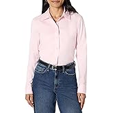 Amazon Essentials Women's Slim-Fit Stretch Poplin Button-Up Dress Shirt