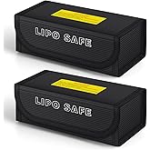 PAWBOSE 2pcs Fireproof Explosionproof Lipo Battery Safe Bag Lipo Battery Guard Safe Bag（185x75x60mm）
