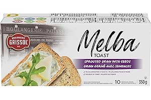 Boulangerie Grissol Melba Toast, Sprouted Grain with Seeds - Savoury, Light and Crispy Snack for at Home or On The Go 350g Un