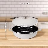 nuovva Casserole Dishes with Lid 3.9L Cream Non-Stick Dutch Oven 28cm view 2