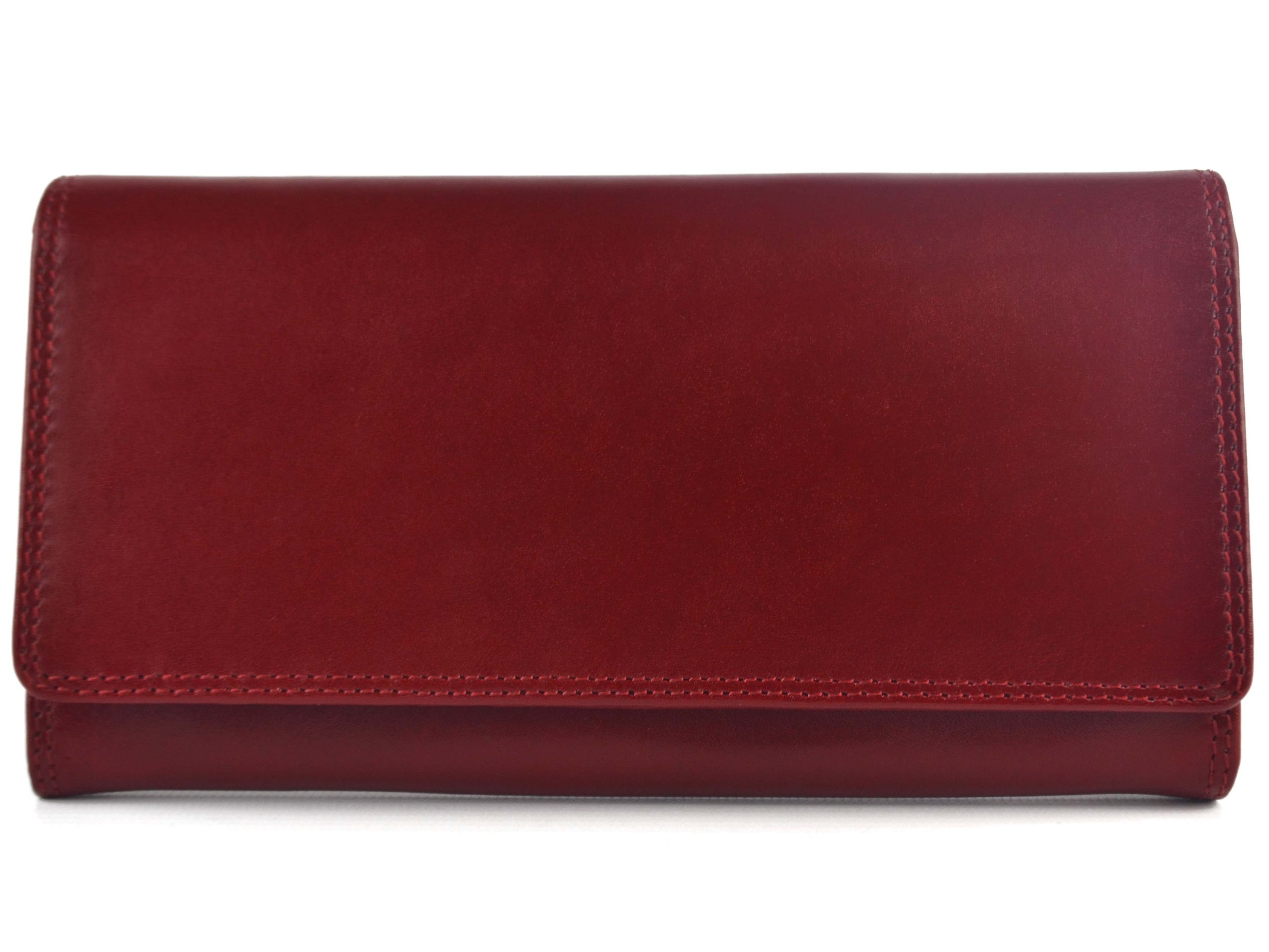 Visconti Quality Ladies Italian Leather Purse/Wallet Monza Collection Gift Boxed (Red)