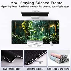 Aesthetic Plants Desk Mat Green Large Mouse Pad