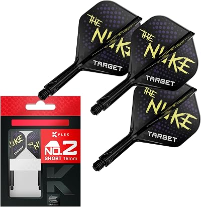 Target Darts Luke Littler K-Flex Flights & Shaft System No.2 Short 19mm Pack of
