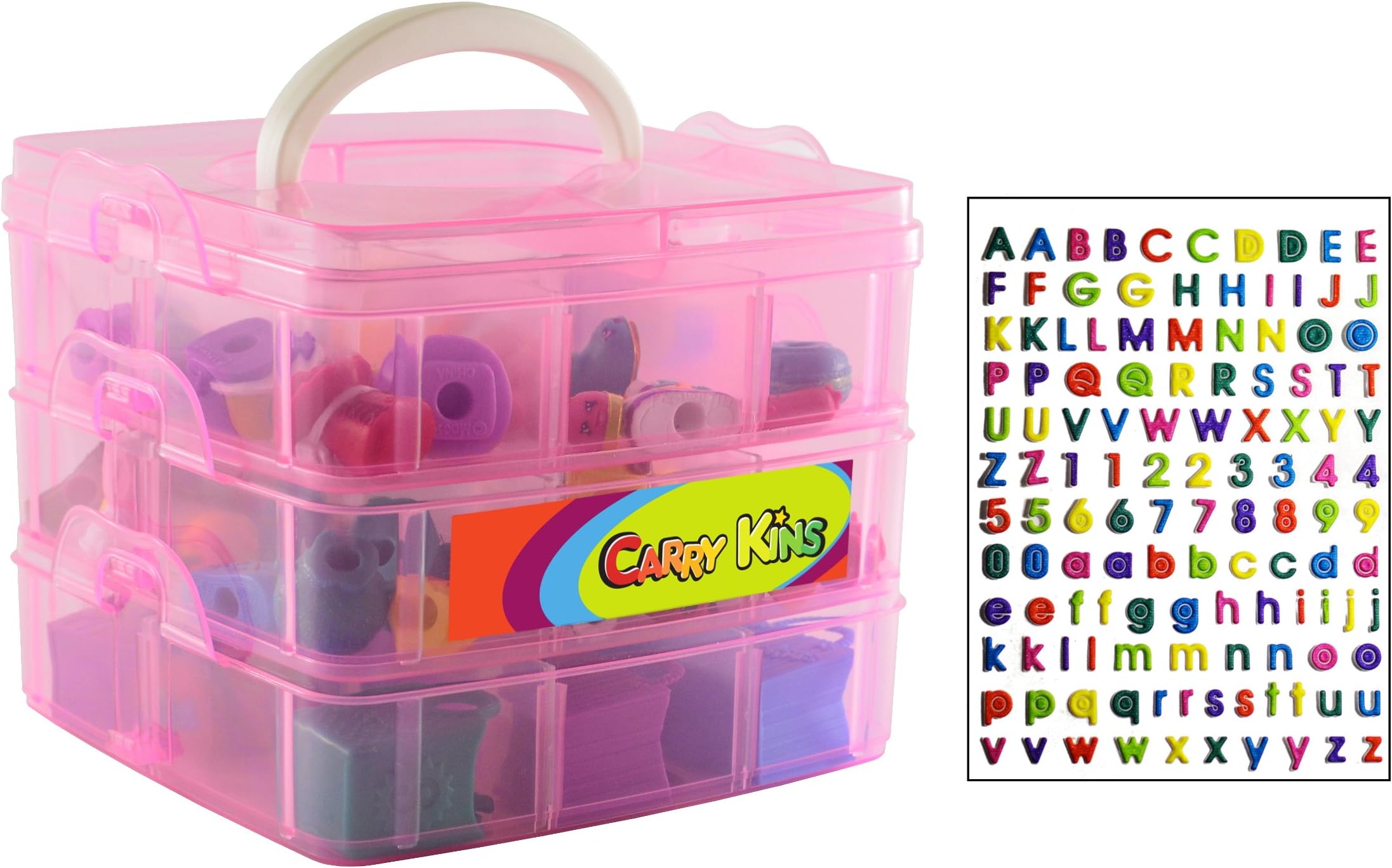 Compact Carrying Case for All Seasons of Shopkins - 3 Layers - Holds About 200 Toy Characters