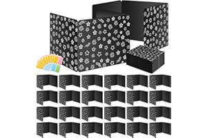 UBENIC Black 24-Pack Desk Dividers for Students, Waterproof Plastic Study Carrel Divider, Durable Testing Dividers for Classroom Teacher Supplies, Easy to Clean Privacy Shield Folder Boards for Student Desk
