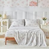 Joyreap Bed Sheet Set Twin Size- Flowers Pink Design, 3 Piece Ultra Soft Brushed Microfiber Bedding Sheets - Includes 1 Flat Sheet, 1 Fitted Sheet, 1 Pillowcase
