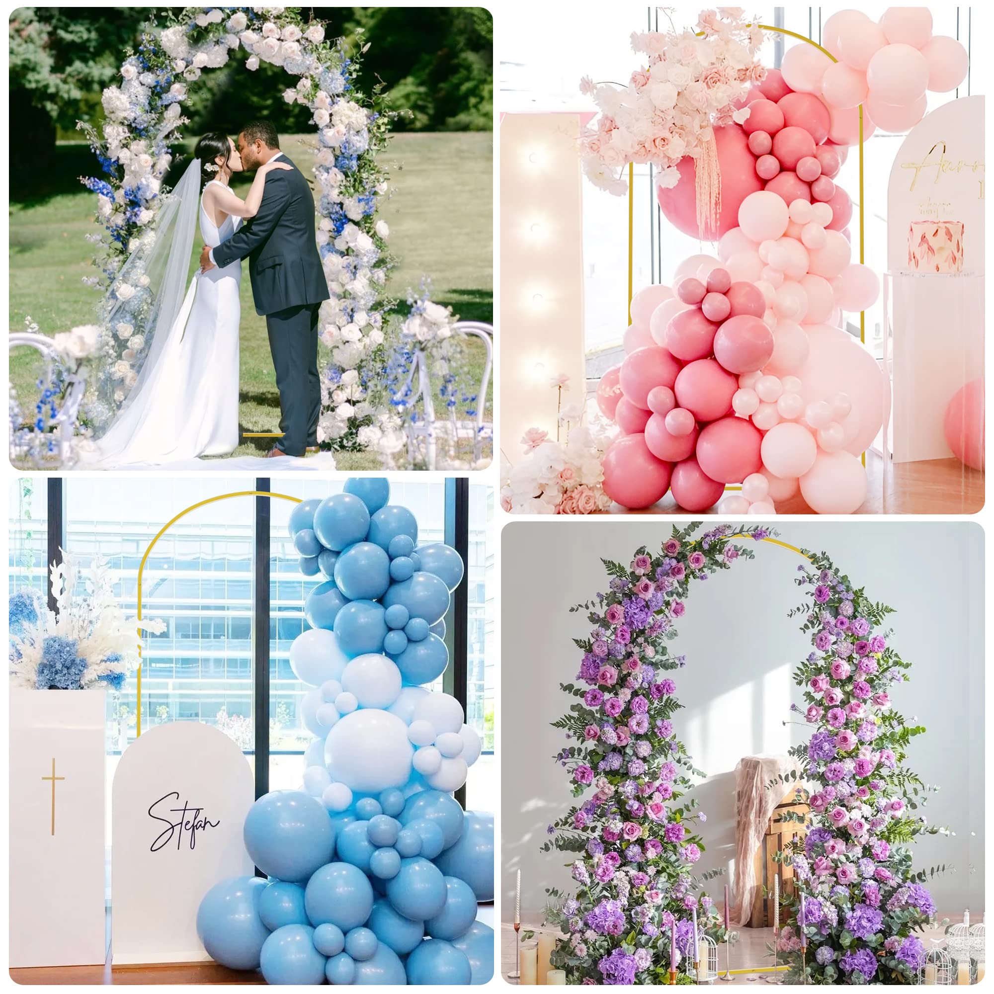 Metal Arch Backdrop Stand 7.2FT Gold Wedding Balloon Arched Backdrop Stand Square Arch Frame for Birthday Party Bridal Baby Shower Ceremony Decoration
