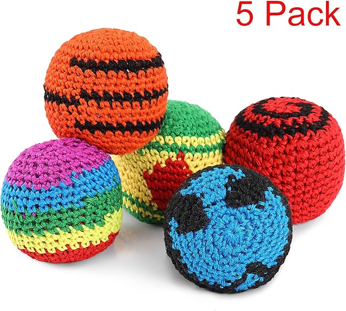 Blulu 5 Pieces Funny Hacky Ball Sacks Assoerted Colors