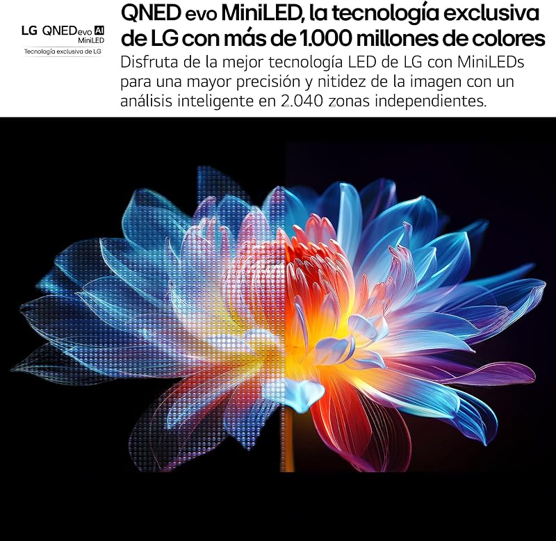 85QNED93A6A - TV de 85", 4K QNED EVO, Smart TV, WebOS 25, processador potente e inteligente, MiniLED AI, Super Upscaling, Dolby Vision e Atmos, Alexa/Google Assistant, Preto
