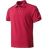 KAOKLRNI Men's Active Polo Shirt Lightweight Short Sleeve Athletic Golf Polos Daily Stylish Collared Shirts
