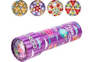 LUCKJOY Classic Tin Kaleidoscope, Kaleidoscope for Kids, Kaleidoscope Toy with Metal Body, Retro Toys Educational Toys Purple Kaleidoscope with 3D Pattern, Birthday Party Gift for Boys and Girls (Sky+ Plane)