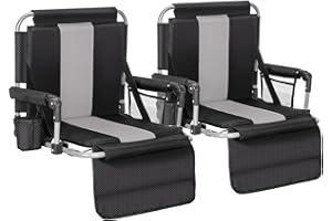 ALPHA CAMP Stadium Seat Chair for Bleachers with Back & Arm Rest