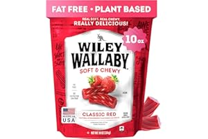 Wiley Wallaby Licorice 10 Ounce Classic Gourmet Soft & Chewy Australian Red Licorice Candy Twists, 1 Pack