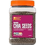 BetterBody Foods Organic Chia Seeds with Omega-3, Non-GMO, Gluten Free, Keto Diet Friendly, Vegan, Good Source of Fiber, 2 lb