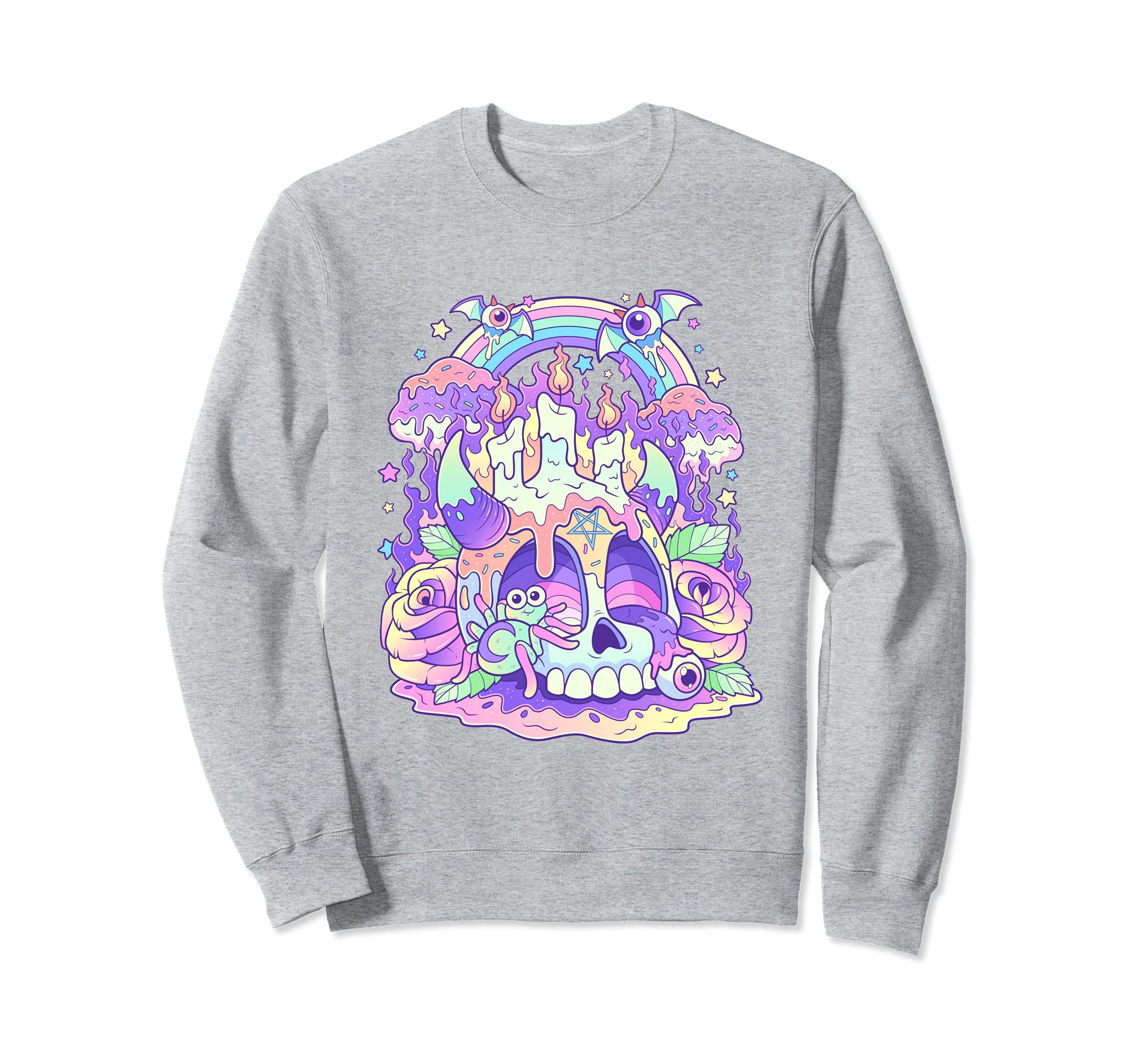 Kawaii Pastel Goth Cute and Creepy Satanis Skull Sweatshirt