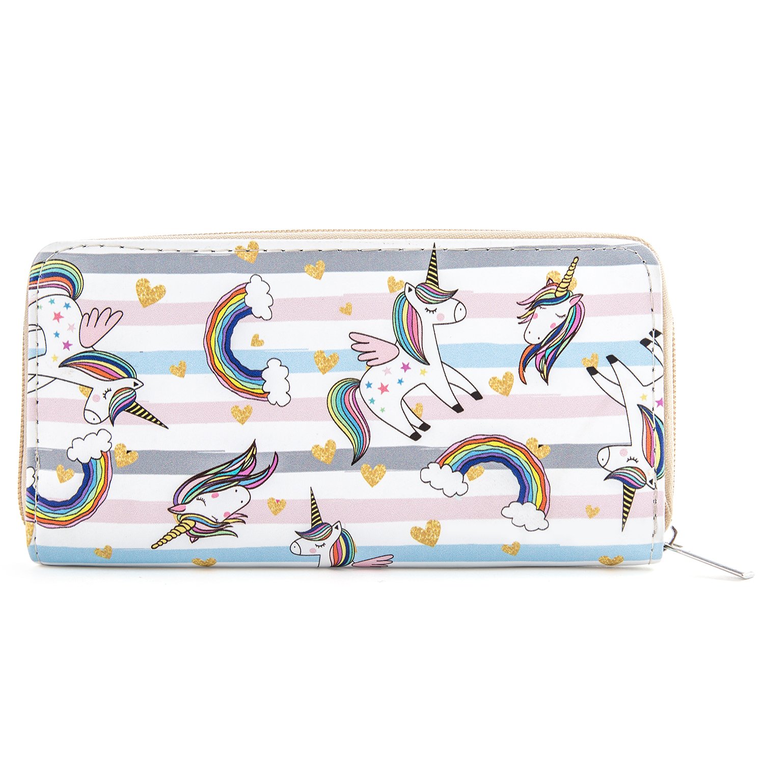 DonDon Women’s Purse Wallet Unicorn Pattern Saying Rainbow