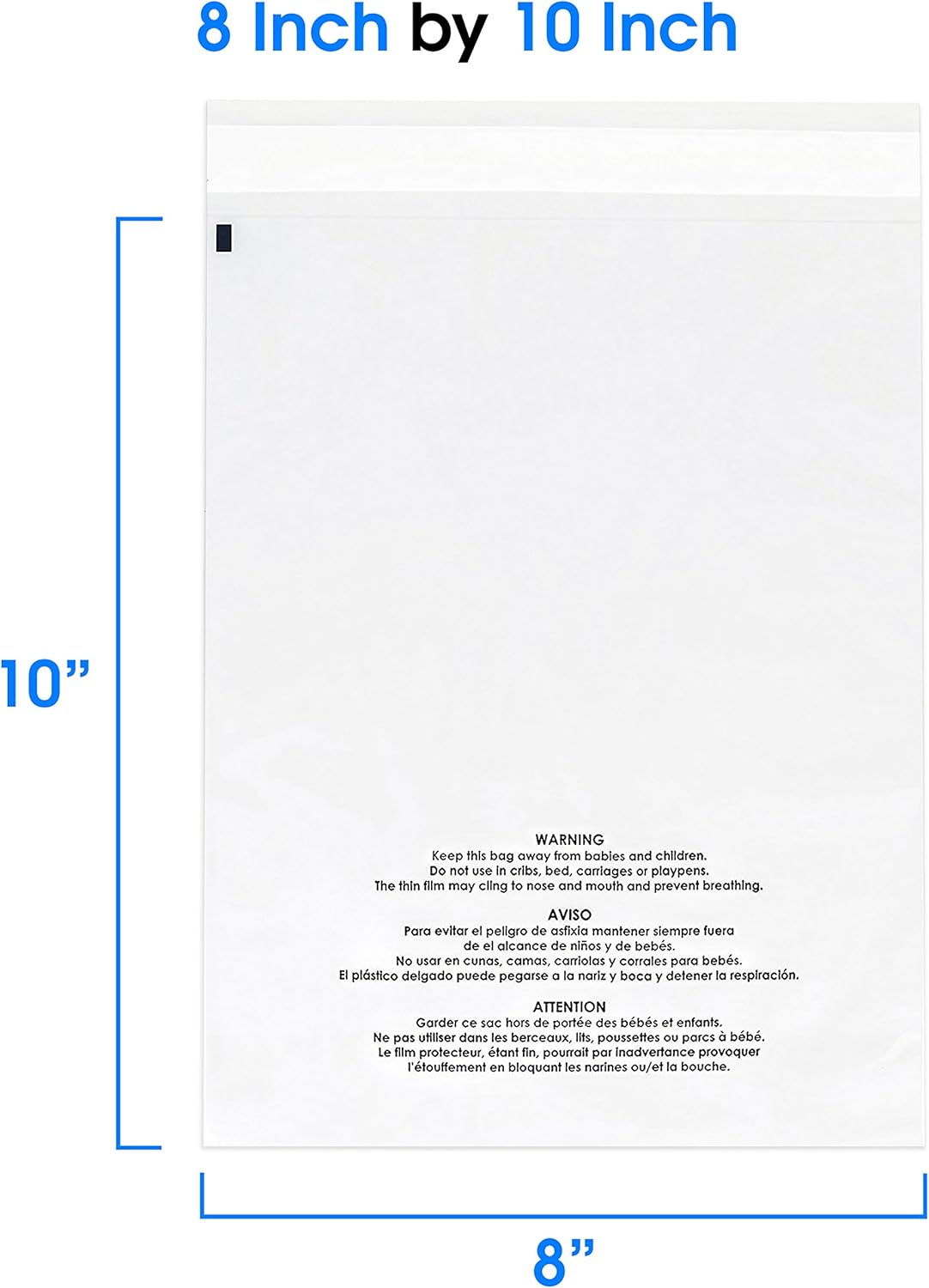 9 X 12/" etiquetas de advertencia de Embalaje Transparente Bolsa asfixia auto-adhesivo STRI