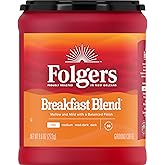 Folgers Breakfast Blend Ground Coffee, Smooth 
Mild Coffee, 9.6 Ounce Canister