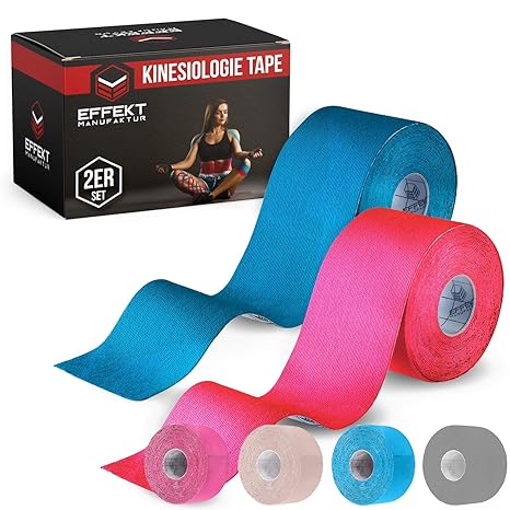 Effekt Manufaktur® Kinesiologie Tape in verschiedenen Farben (5m x 5cm) - Kinesiotapes wasserfest und elastisch Sport - Physi