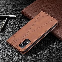 nincyee Flip Case for Vivo V21E 5G,Rhombus Pattern