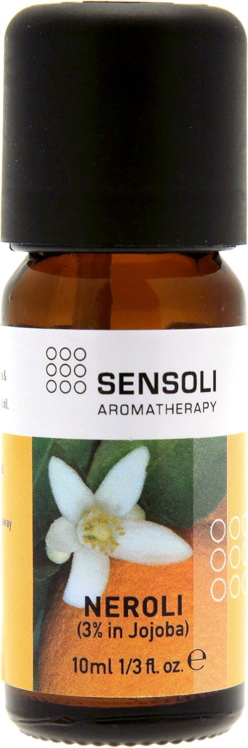 SENSOLI Neroli 3% Dilution in Jojoba Oil 10ml - Pure and Natural Pre-Blended Neroli Essential Oil for Skin Care and Massage