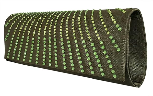 DIVA-MODE Damen Clutch Abendtasche,Handtasche Unterarmtasche in Olive