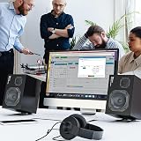 Mukjipa C-1 Desktop Speaker Stands Small Speakers Tilted 16 Degree Angle Black view 7