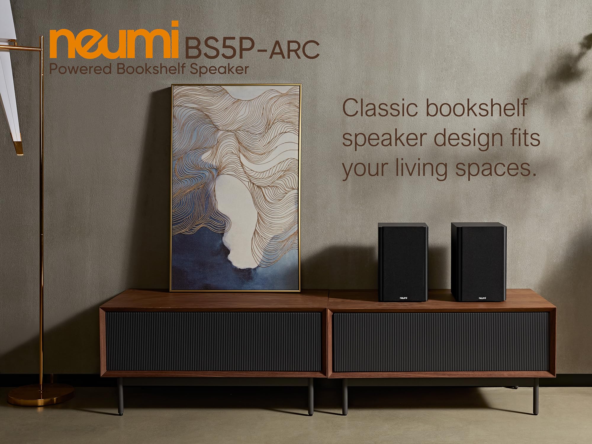NEUMI BS5PARC 75Watt Powered Bookshelf Speakers, Bluetooth, HDMI, USB