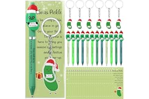 24 Sets Christmas Pens Employee Appreciation Gifts Pickle Emotional Support Pens Pickle Keychain Motivational Cards Thank You