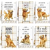 Redbaker 6 Pcs Golden Retriever Kitchen Towels Funny Dish Towel Gifts for Golden Retriever Lovers Kitchen Hand Tea Dishcloth Dog Owner Decorative with Hanging Loop for Christmas Home Housewarming Gift