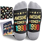 HAPPYPOP Birthday Gifts Ideas Socks - Birthday Socks for 21 22 26 31 Year Olds Women Men