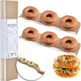 Bagel Baking Boards 2-Pack | 15.7 x 3.5 x 0.8" Burlap Covered Cedar Boards | Bagel Boards for Baking Bagels | Food Grade Burlap &amp; Cedar| Perfect for New York Style Bagel Making