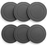 Gejoy 8 Inch 6 Pack Diatomaceous Earth Pot Saucers Plant Trays for Indoors No Holes, Diatomite Plant Drip Water Catcher Tray for Pots, Planter Drainage Saucers Plates to Catch Water, Deep Grey