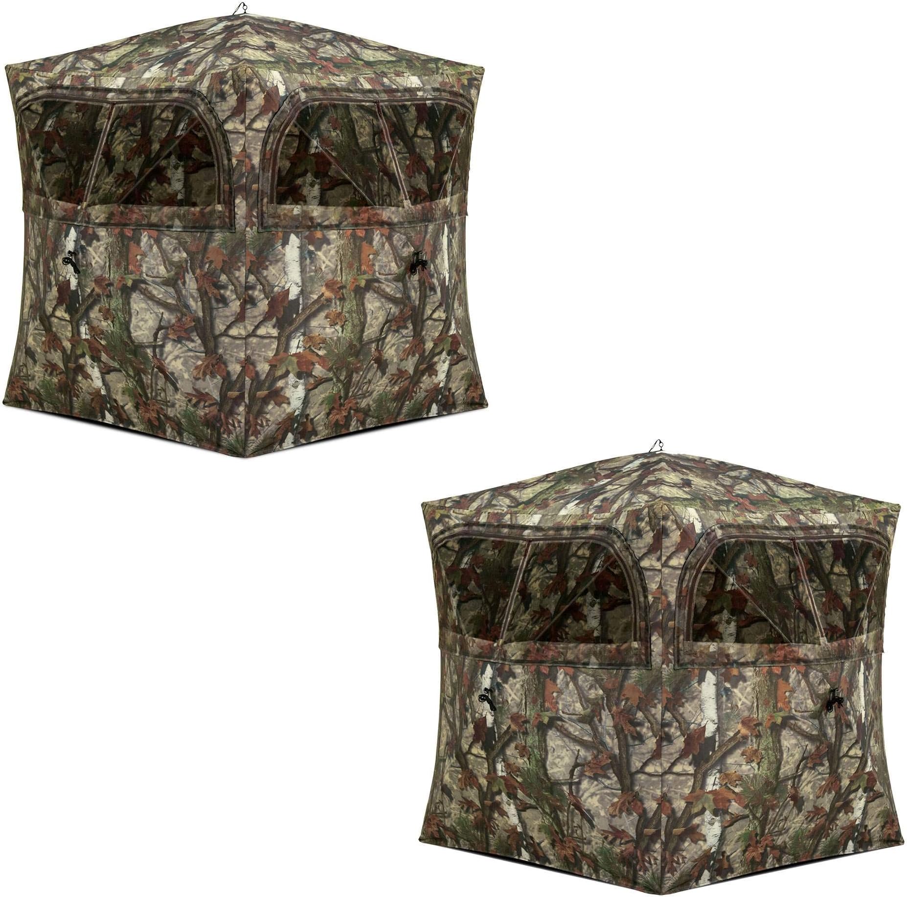 Barronett Grounder 250 Camo Lightweight Pop Up Ground Hunting Blind (2 Pack)