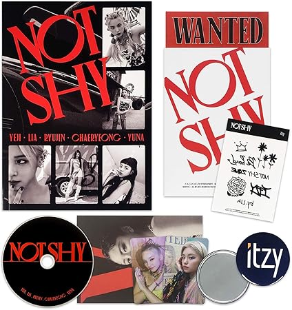 Itzy Album Not Shy Cd Photobook Photocards Lyric Accordion Book Tattoo Sticker Postcard Set Official Poster Free Gift Itzy Amazon It Cd E Vinili