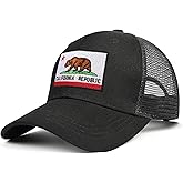 Adjustable State Flag Trucker Hat Mesh Baseball Cap with Embroidered Patch for Men Women
