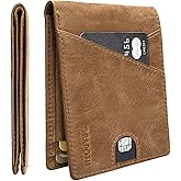 BAPOTH Mens Wallets Leather, Genuine Leather Wallets for Men, Bifold RFID Wallet for Men Slim with ID Window|Bills Slot|9 Card Slots, 2 Outer Pocket Slim Wallet for Men with Gift Box Packaging