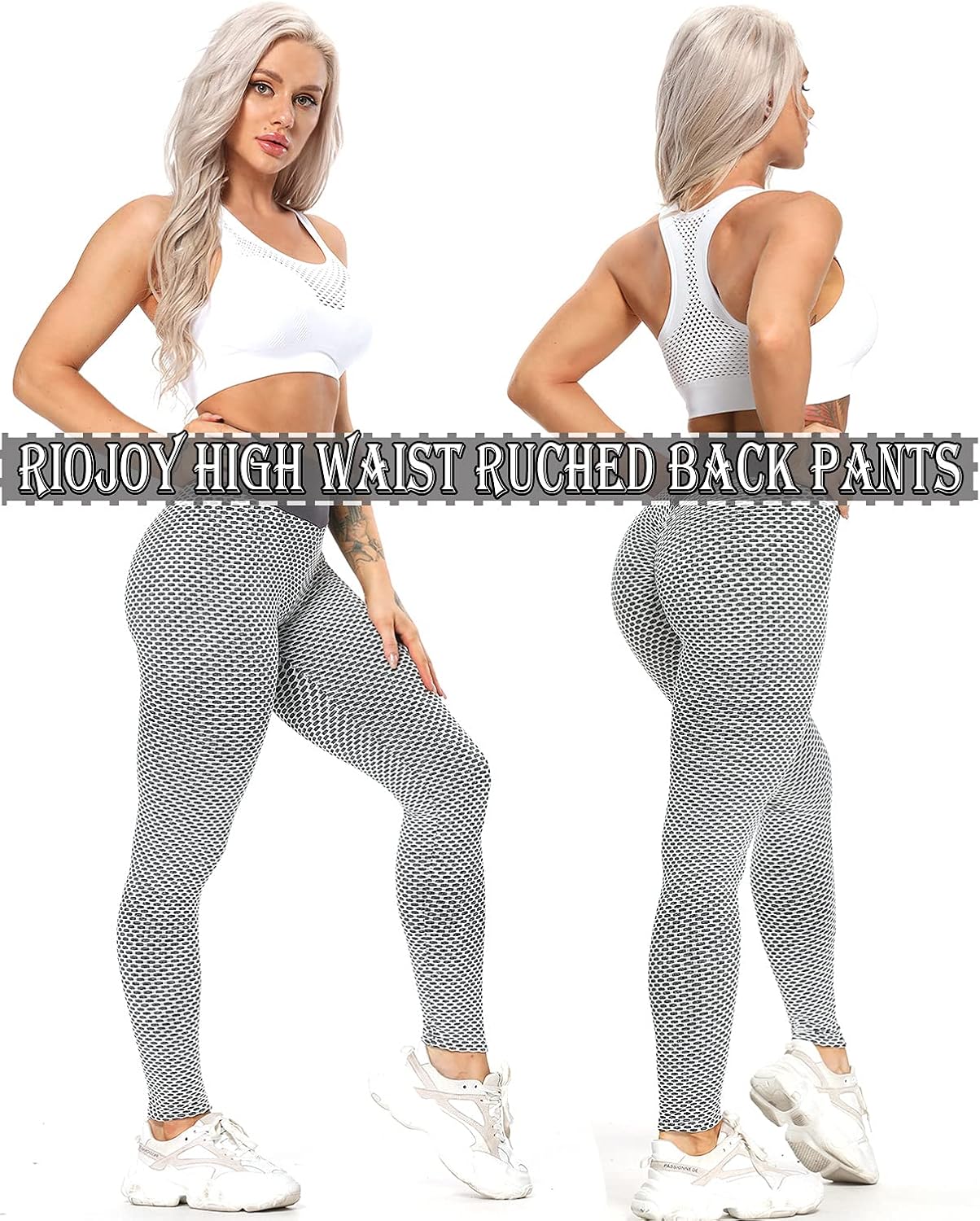 RIOJOY Women Scrunch Booty Yoga Leggings High Waist Tummy Control Tiktok Leggings Workout But Lift Tights: Clothing
