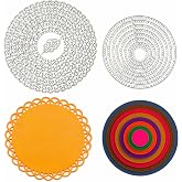 2PCS Multi-Layer Scrapbooking Circle Cutting Dies Set, 4.72 Inch &amp; 3.74 Inch Carbon Steel Round &amp; Lace Frame Cut Dies for DIY Card Scrapbooking &amp; Journal Embossing Paper Crafts Making Supplies