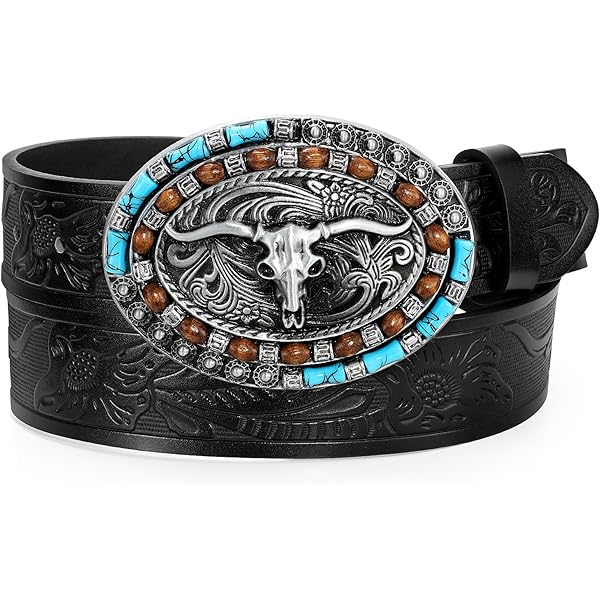 Nocona Belt Co. Stone Cross Buckle Turquoise Nocona Youth Girl main image 4